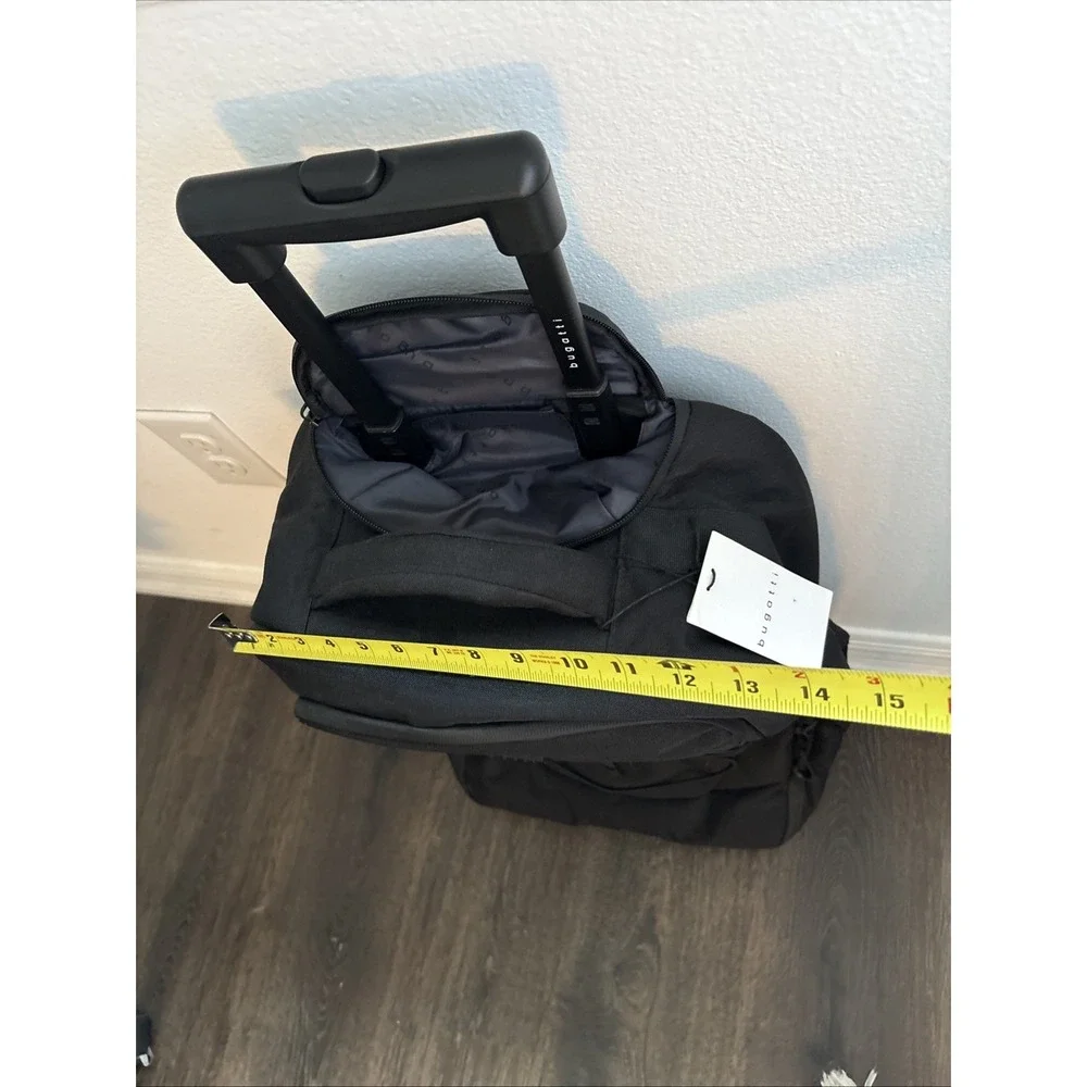 Bugatti Outland Rolling Duffel Travel Bag Black Wheeled Luggage Carry On NEW